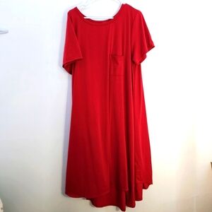 Lularoe Red Flutter Sleeve A-Line Maxi Dress 3X